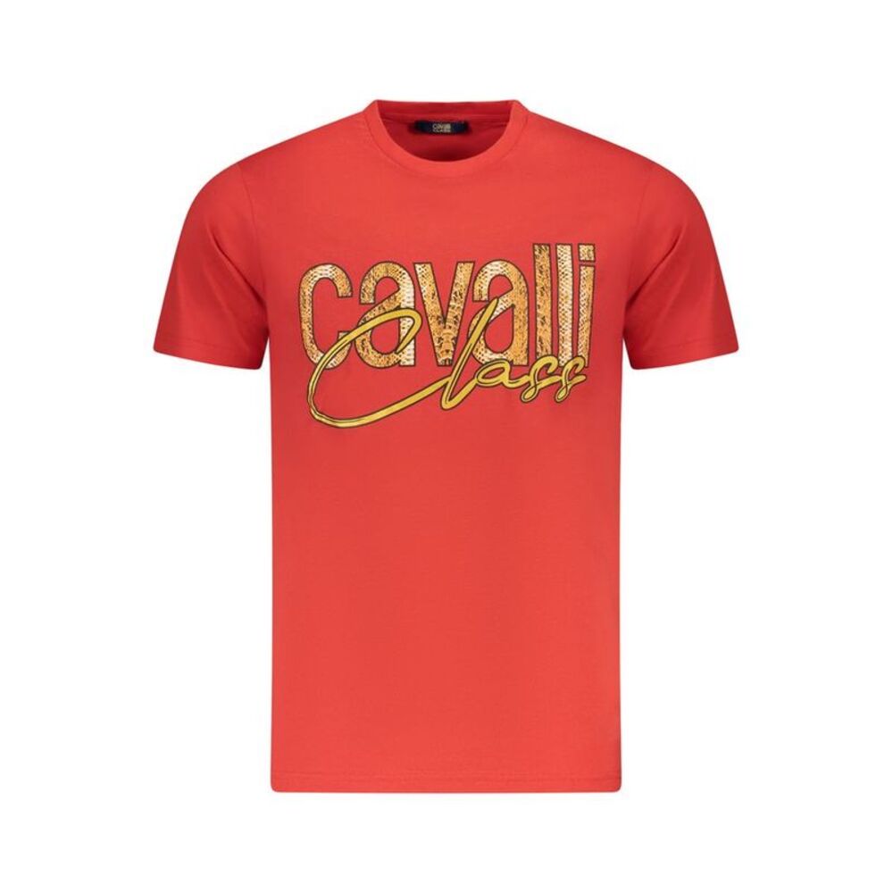 Cavalli Class Rosso Cotton Men Men's T-Shirt